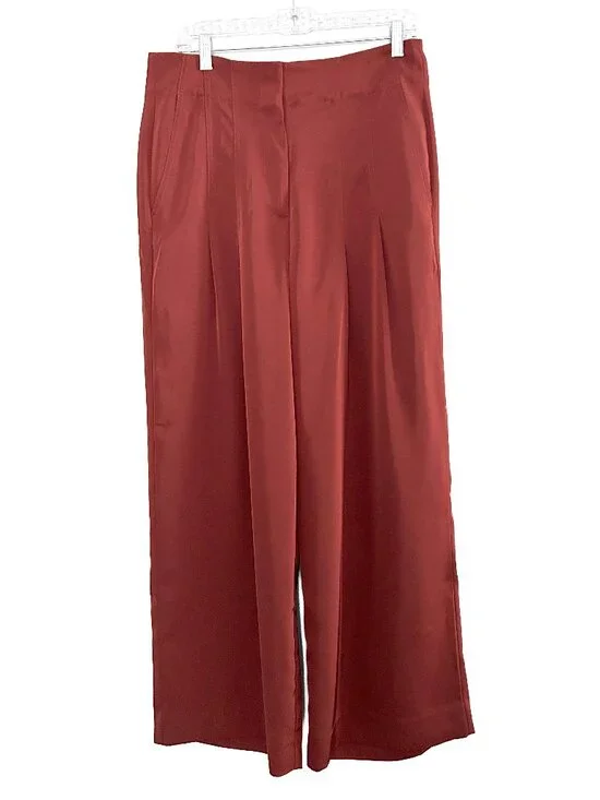 Banana Republic Factory Pleated Wide Leg Pants Women's Size 10 Caramel NWT - Picture 1 of 9